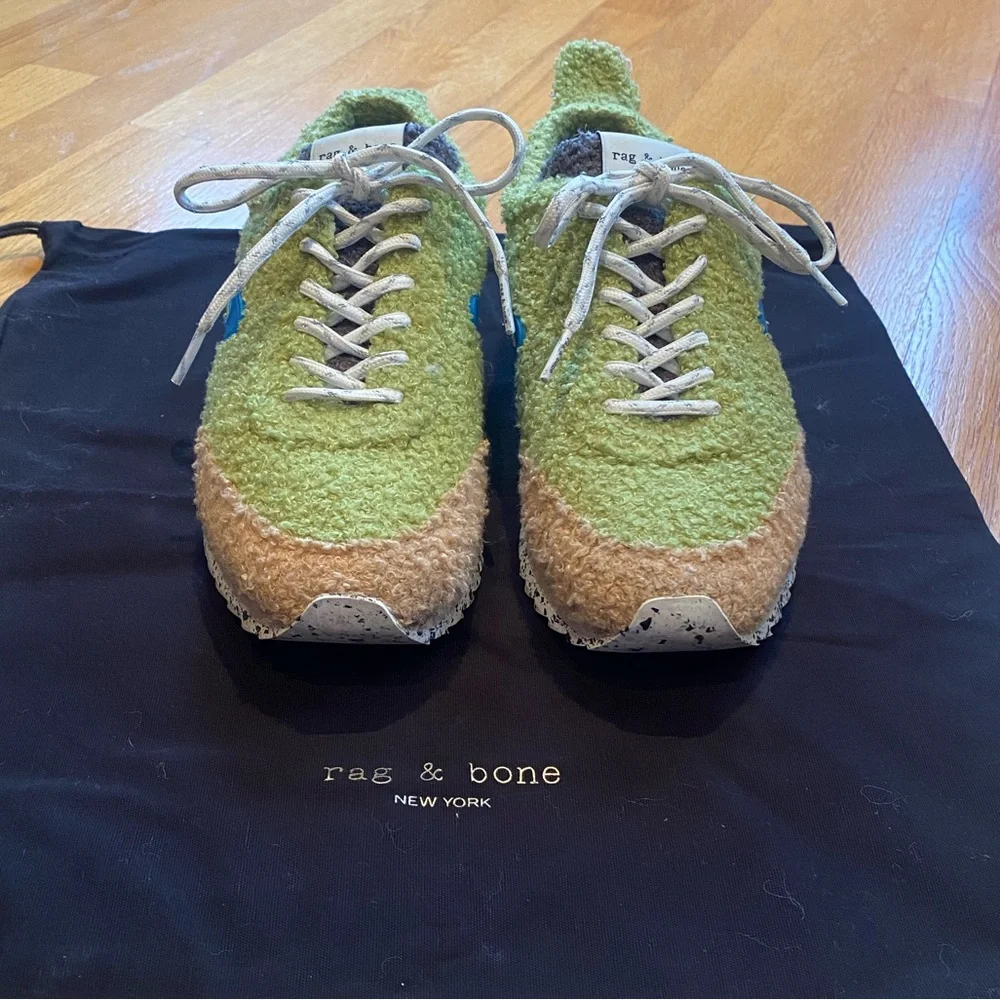 Rag & Bone Green Boucle Sneakers - Picture 1 of 9